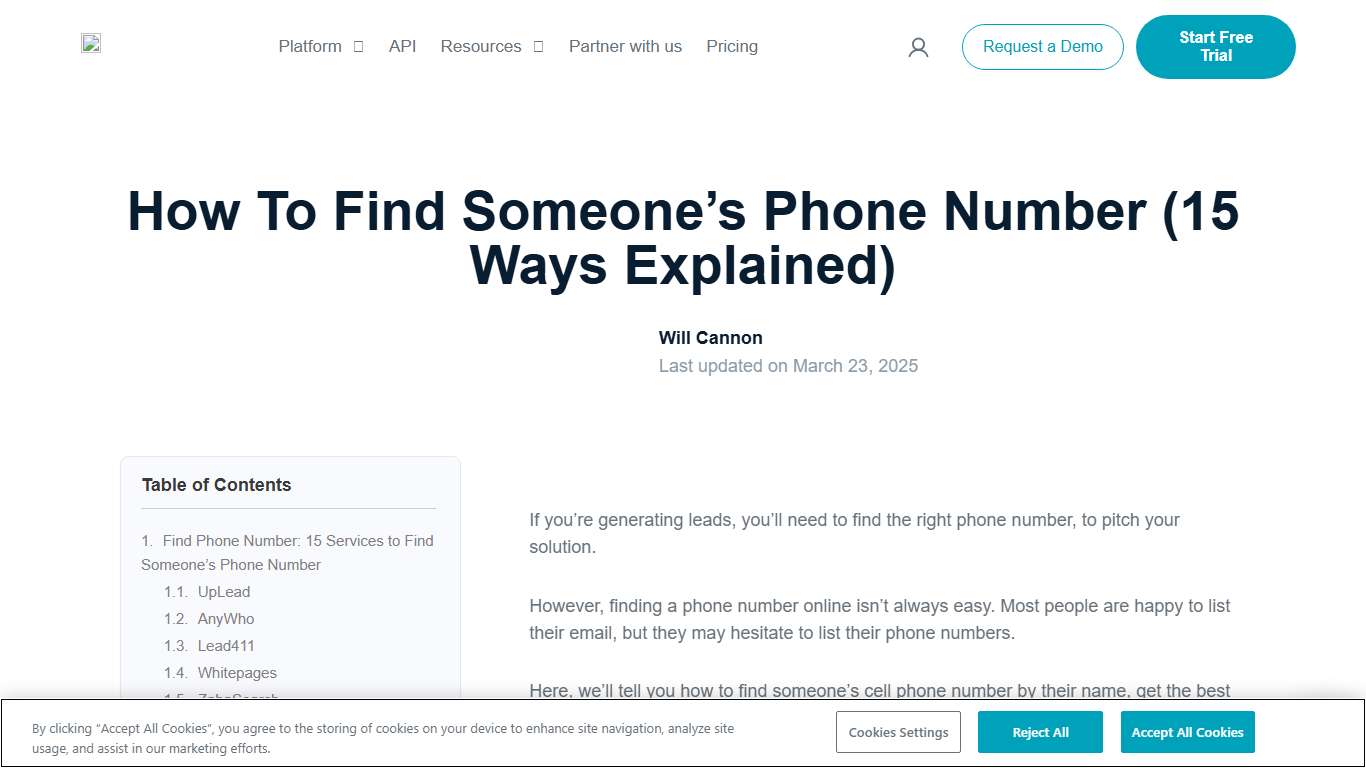 How To Find Someone’s Phone Number (15 Ways Explained) - UpLead